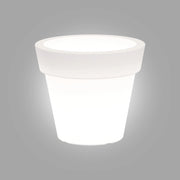 Vaso luminoso moderno di design Ø80 H70 in polimero resistente con LED bianco per interno ed esterno - Made in Italy - Monacis