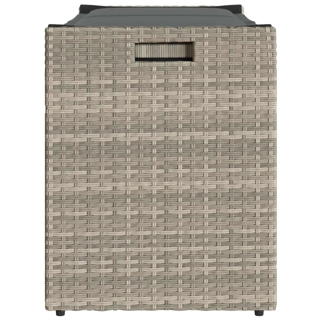 Cassapanca Esterno con Cuscino Grigio Chiaro 100 cm Polyrattan 4104065