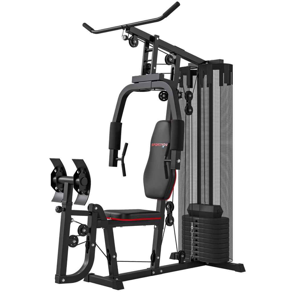 Stazione Fitness Multifunzione ¨C Xylo ¨C Con Blocchi Peso 45kg, Cavi Alti, Leg Press