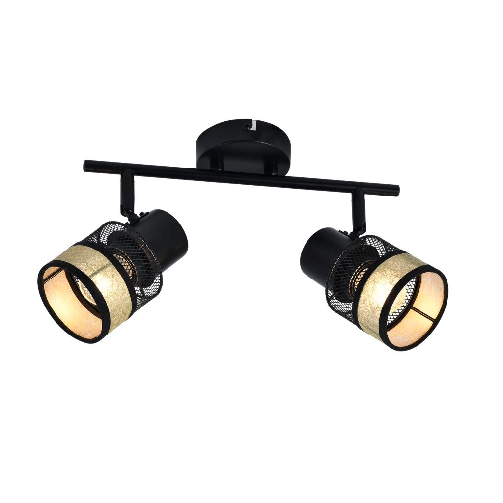 ZMH Lampada da soffitto faretto E27 nero orientabile 330° vintage per soggiorno