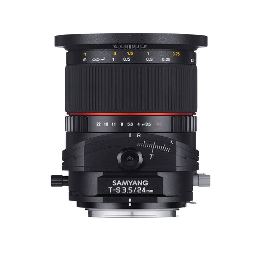 Obiettivo tilt shift 24 mm compatibile con Canon EF, per DSLR, basculante e decentrabile, grandangolo e messa a fuoco manuale