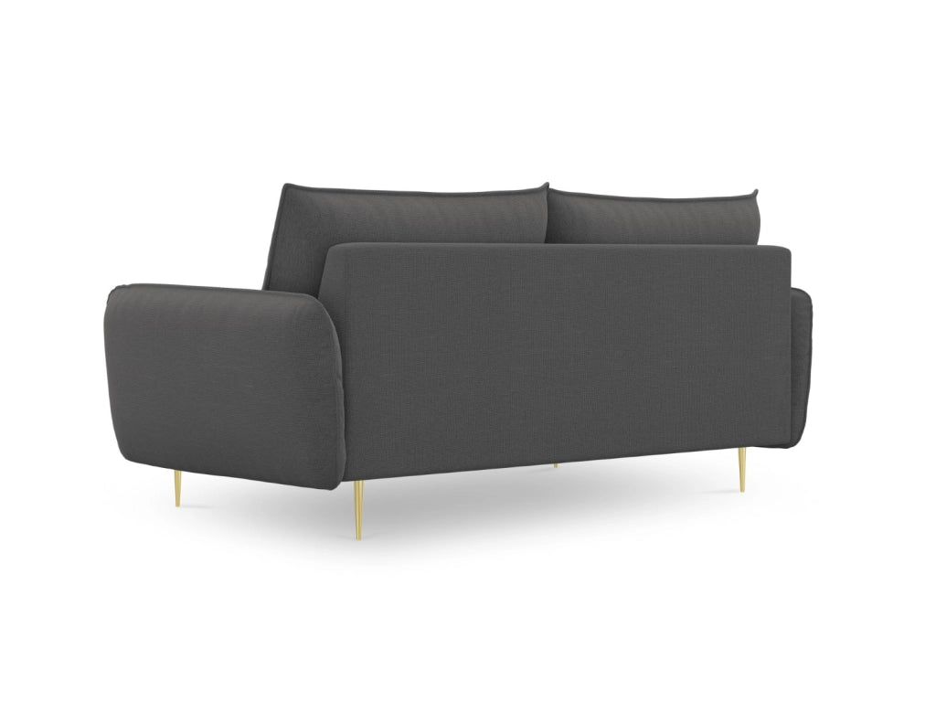 Cosmopolitan Design - Divano "Vienna" 3 posti in tessuto strutturato grigio scuro 