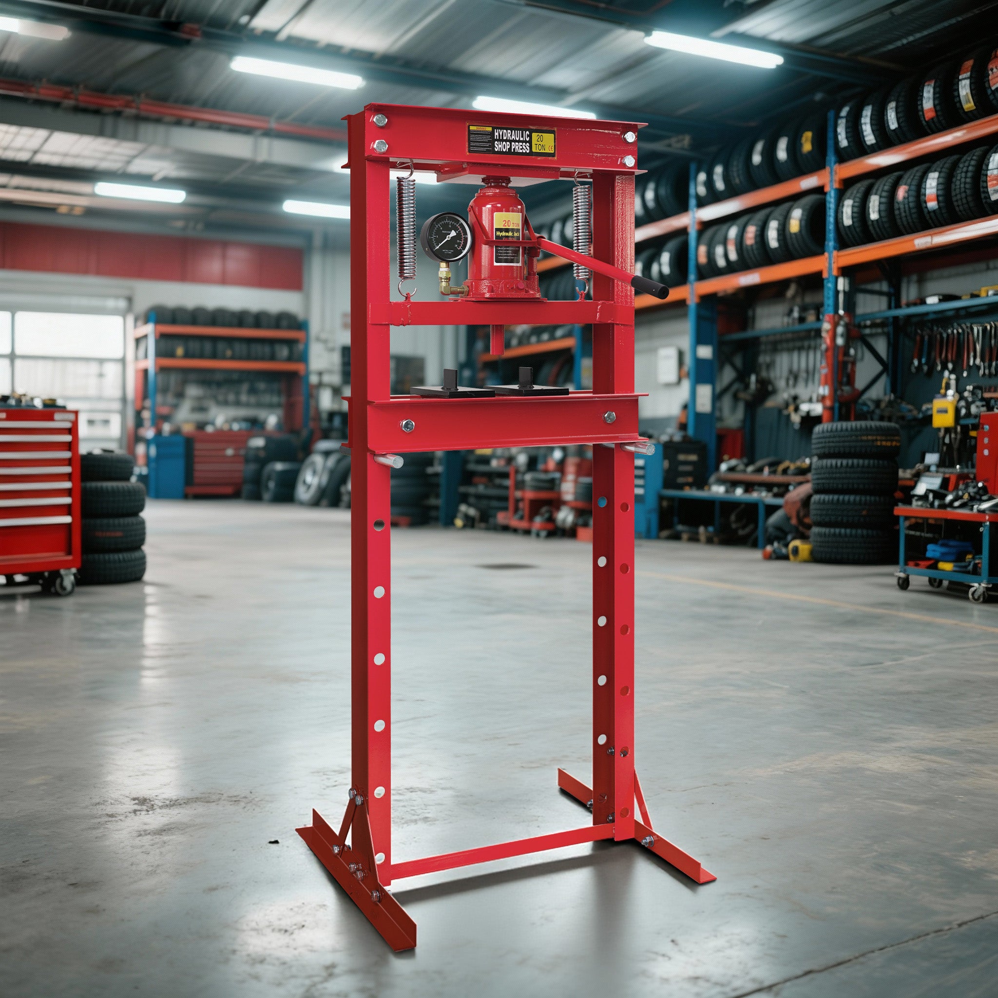 Pressa idraulica da officina 20t Pressa a telaio per cuscinetti con manometro