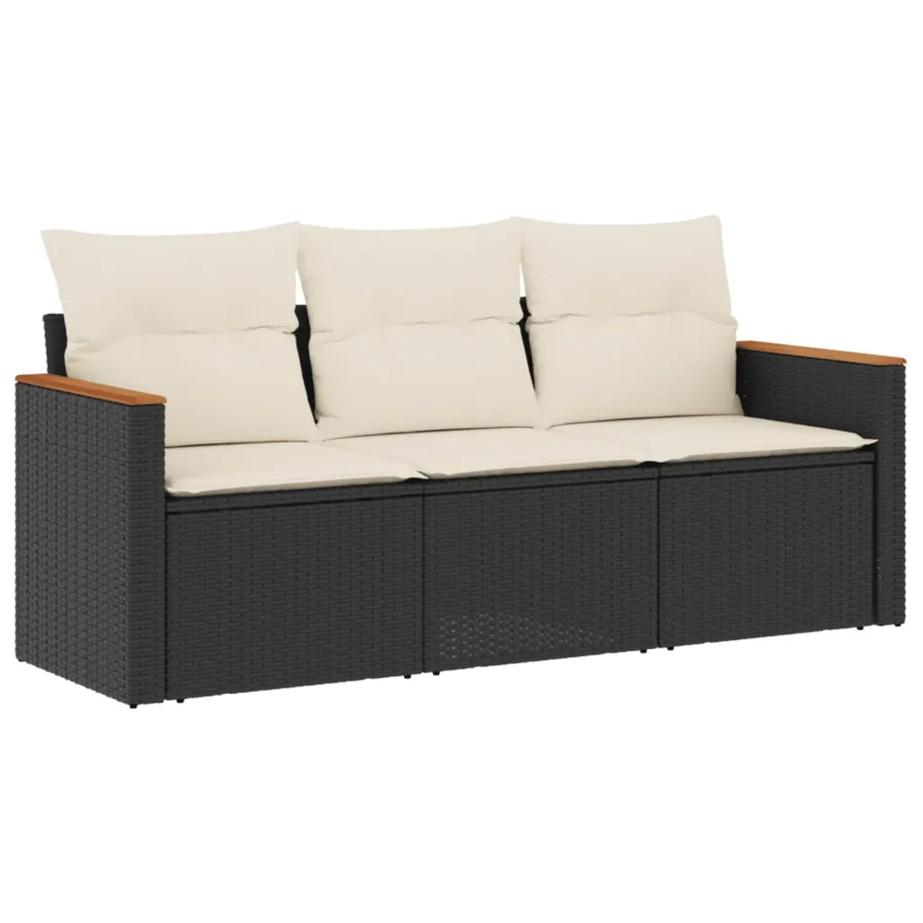 Set Divani da Giardino 3 pz con Cuscini in Polyrattan Nerocod mxl 116205