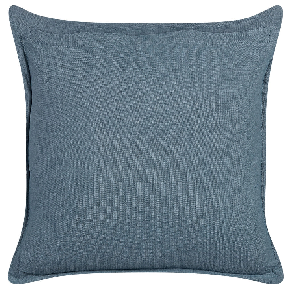 Set di 2 cuscini in velluto con motivo geometrico 45x45 cm blu scuro soggiorno camera da letto stile boho