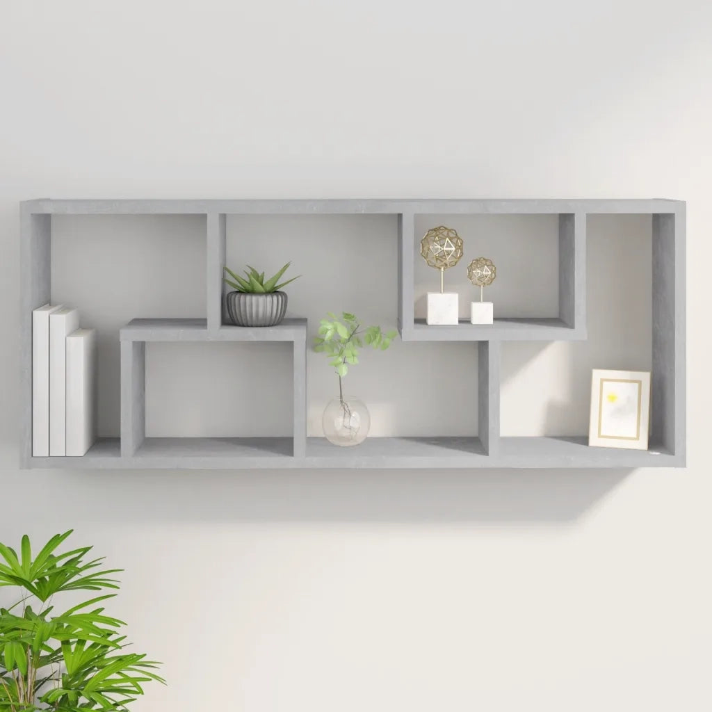 Scaffale a Parete Grigio Cemento 36x16x90 cm in Truciolato cod mxl 33194