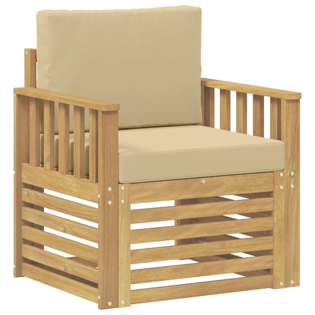 2 Pezzo Set di divani da esterno Poliestere Bianco e Beige