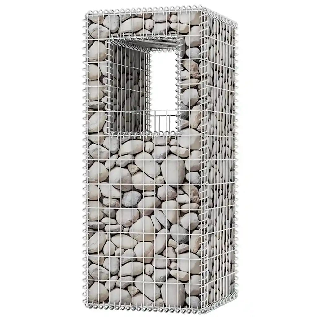 Pali/Fioriere in Gabbione 2 pz in Rete Acciaio 50x50x120 cm 142544
