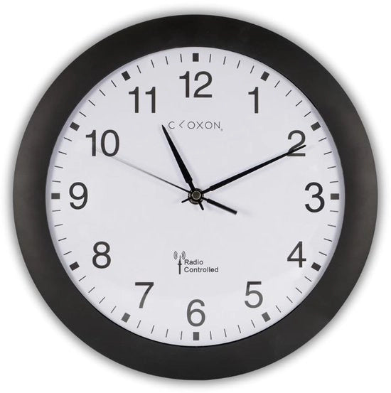 Orologio a parete radiocomandato 30 cm orologio a parete grande nero per cucina, soggiorno, ufficio, orologio a parete radiocomandato, molto preciso orologio a parete radiocomandato, grande (nero)