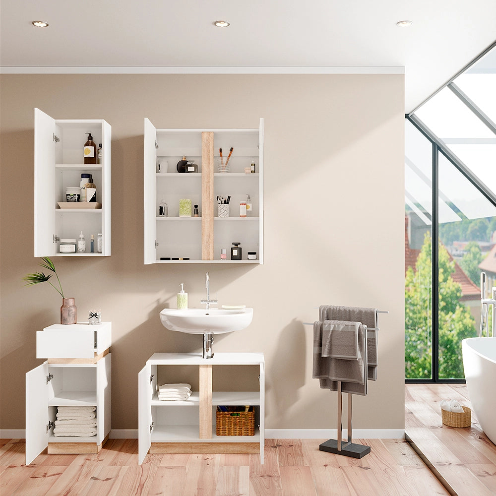 Vicco Set di mobili da bagno Bianco 4 parti