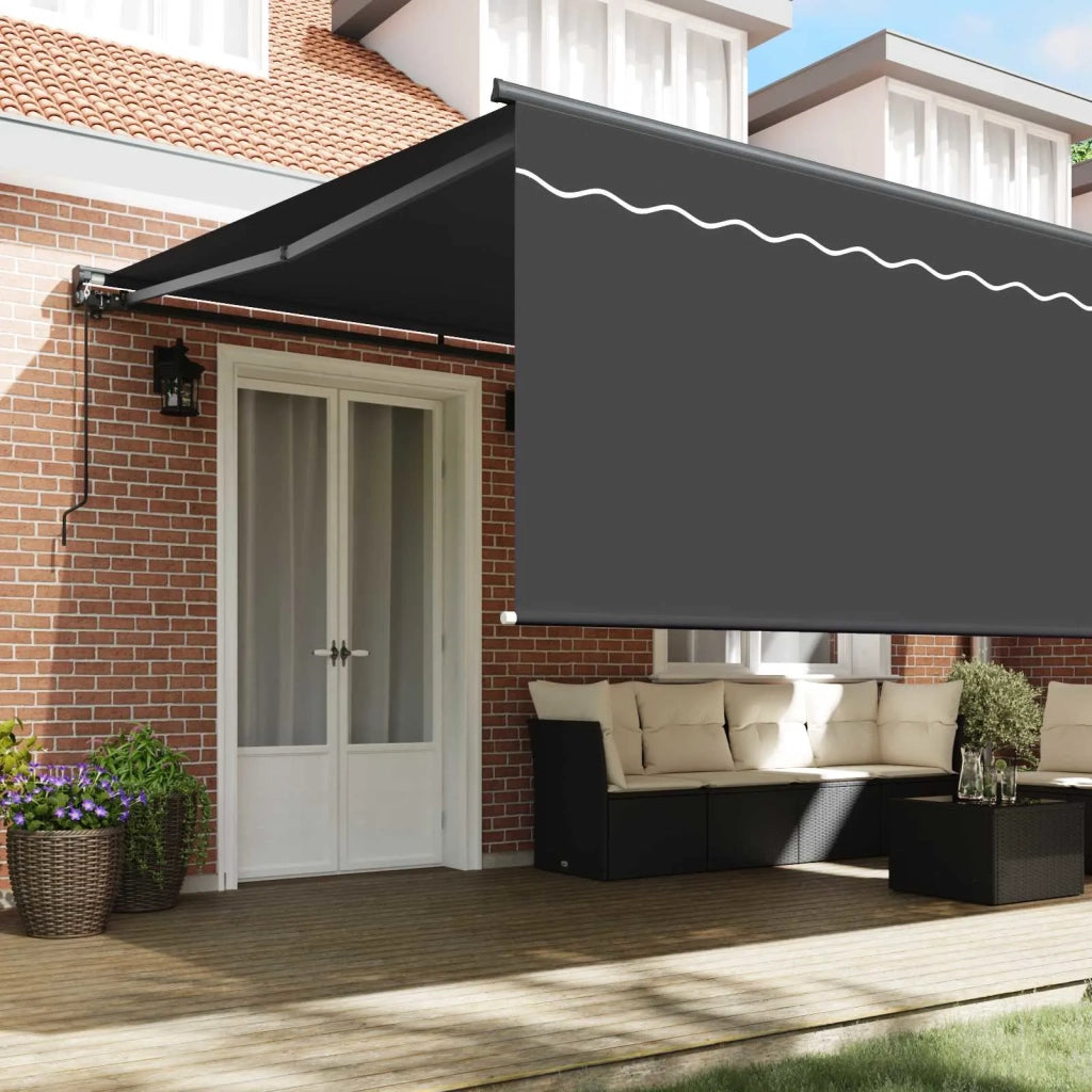 Tenda Retrattile Antracite 500 × 300 cm Poliestere e Alluminio 3331217