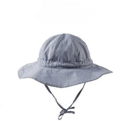 Cappello per Bambini con Altezza Regolabile e Cinturino, Protezione UV, Larghezza Cappello 48cm - Strisce Marineblauwe