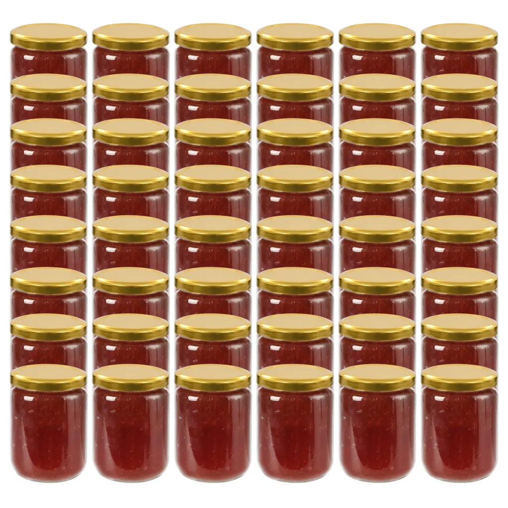 Vasi per Marmellata in Vetro Coperchio Oro 48 pz 230 ml CFW7171994
