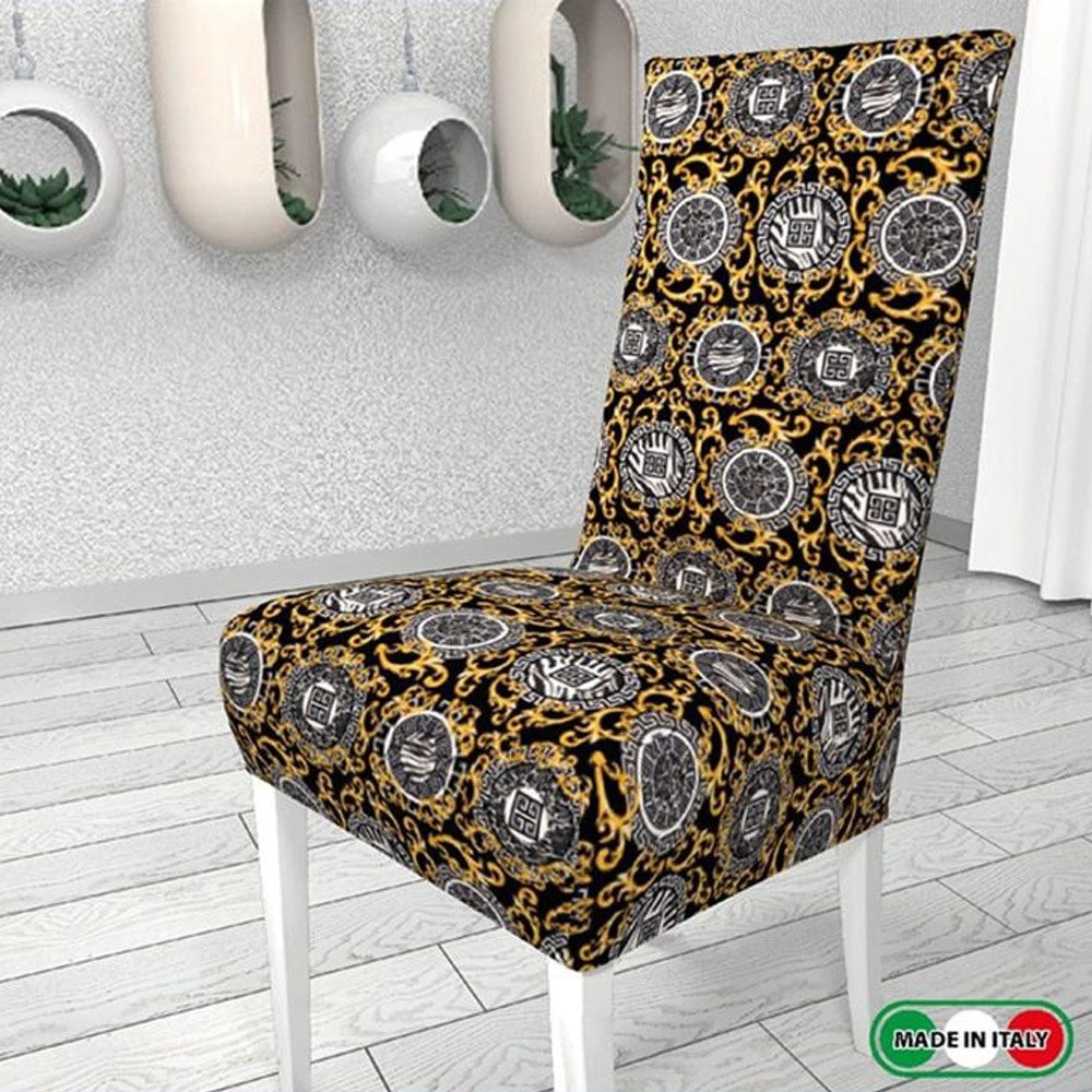 Trade Shop - 2 Pezzi Coprisedia Fodera Per Sedia E Schienale Fantasia In Stampa Digitale 3d -