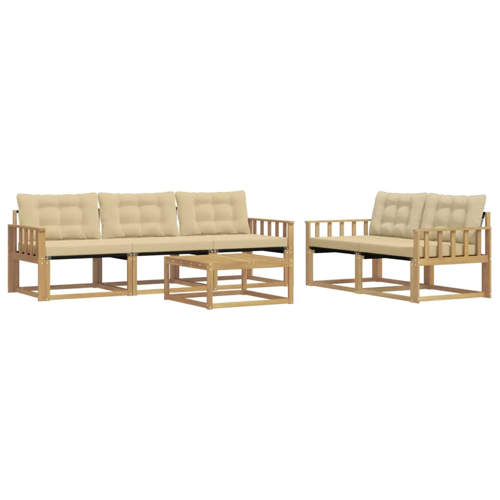 Set di divani da esterno 6 pz Bianco e Beige 3388419