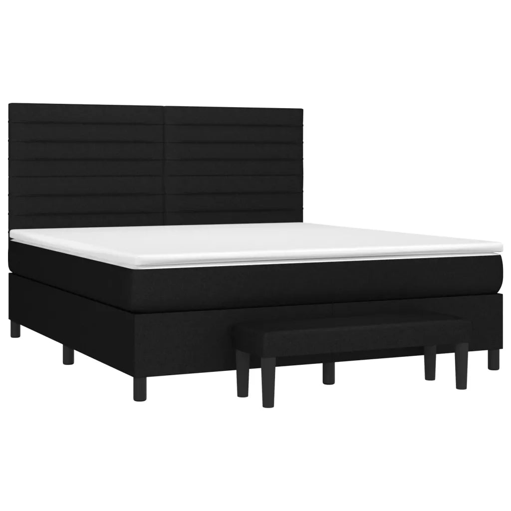 Giroletto a Molle con Materasso Nero 160x200 cm in Tessuto 3136687