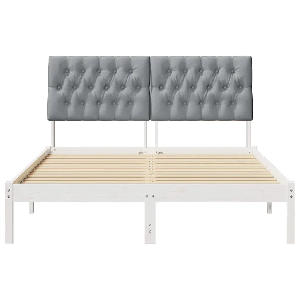 Letto con Testiera Rivestita con testiera Bianco 150 x 200 cm 3394397