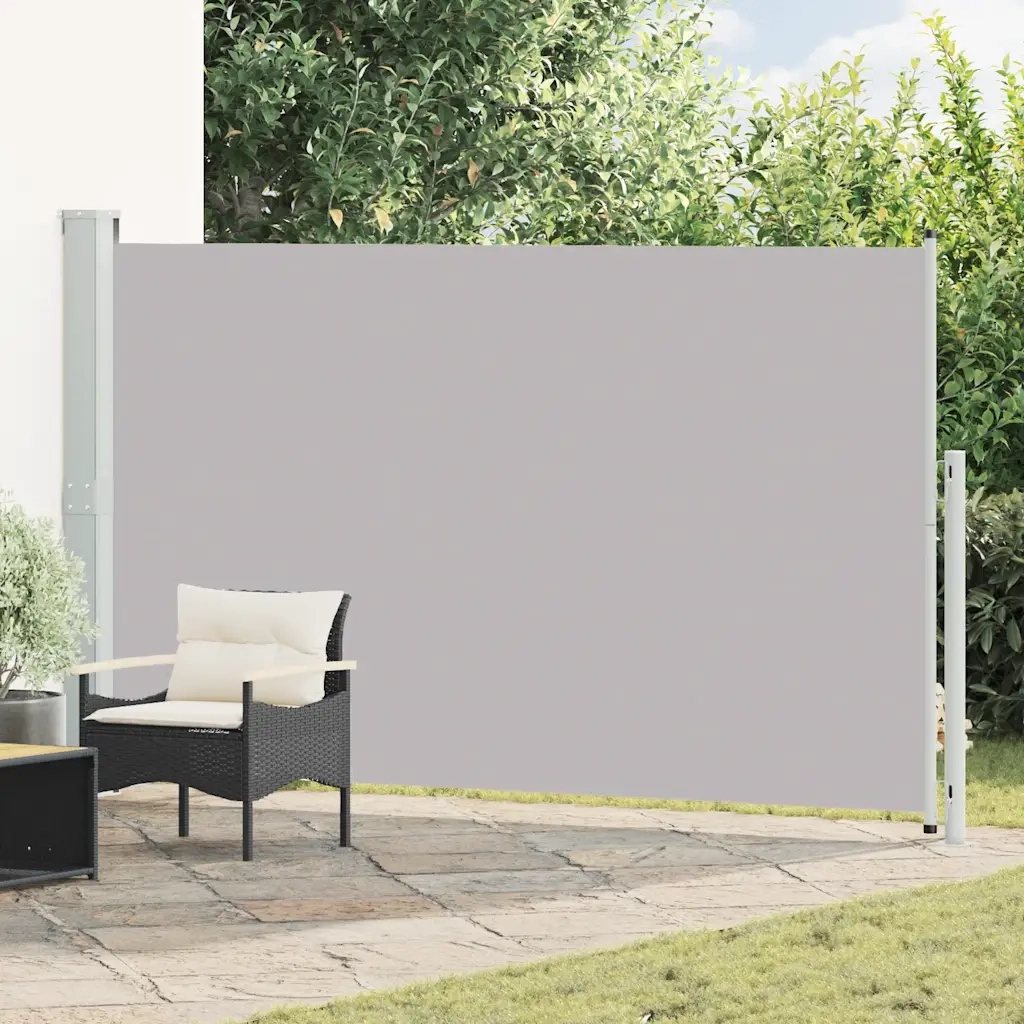 Tenda Laterale Retrattile per Patio 180x314 cm Grigia 313401
