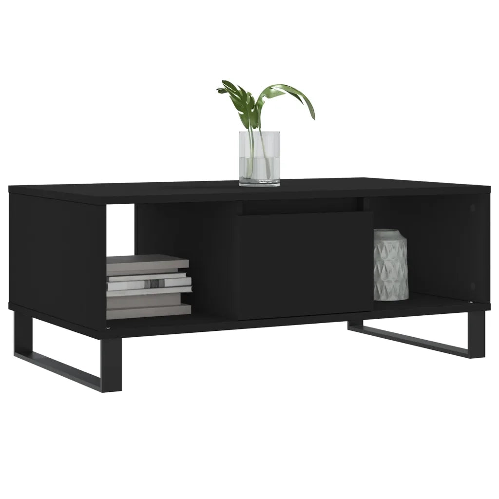 Tavolino da salotto | Tavolino da caff¨¨ | Tavolino da Soggiorno Nero 90x50x36,5 cm in Legno Multistrato