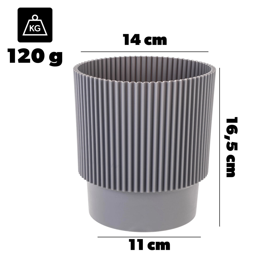 Vaso da fiori KADAX 13 cm, copertura per piante, vaso da fiori in plastica grigia