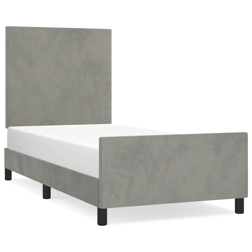 Giroletto senza Materasso Grigio Chiaro 80x200 cm Velluto