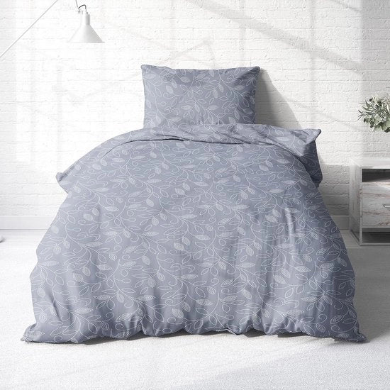 Copertina da letto in flanella, 155 x 220 cm, blu, disegno di fiori, design azzurro chiaro, copertina da letto a fiori, blu, copertina da letto morbida, 155 x 220 cm, cotone