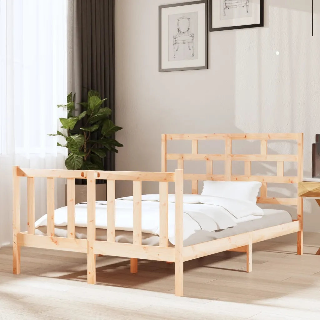 Giroletto-Struttura Letto in Legno Massello 135x190 cm Small Double 556984