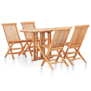 Set da Pranzo da Giardino 5 pz Pieghevole in Massello di Teak cod mxl 40773
