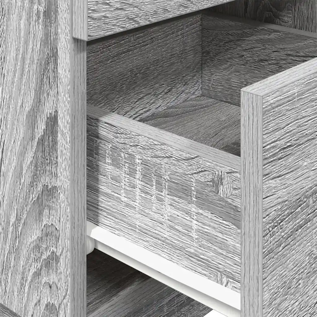 vidaXL Comodino con 2 Cassetti Grigio Sonoma 36x36x68 cm
