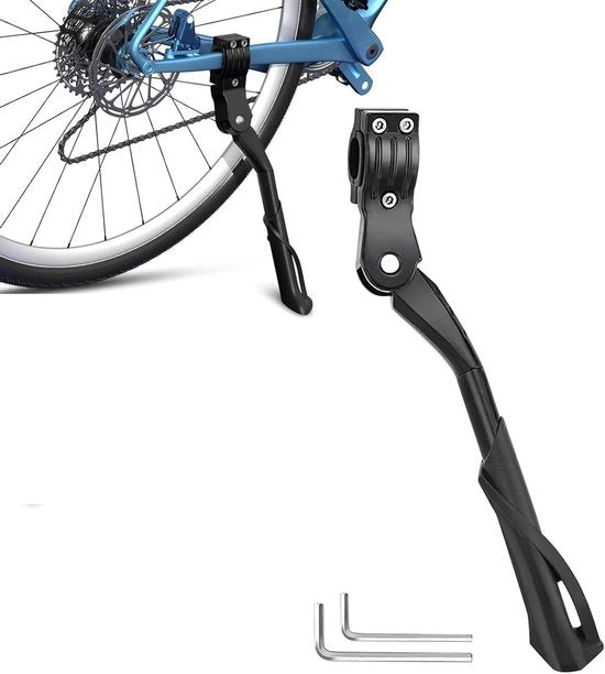 Pendente per Bicicletta Verstabile in Alluminio da 24-29 Pollici - Standaard Stabile per Biciclette da Uso Urbano e Elettriche - Nero - Punto di Appoggio Antiscivolo in Gomma