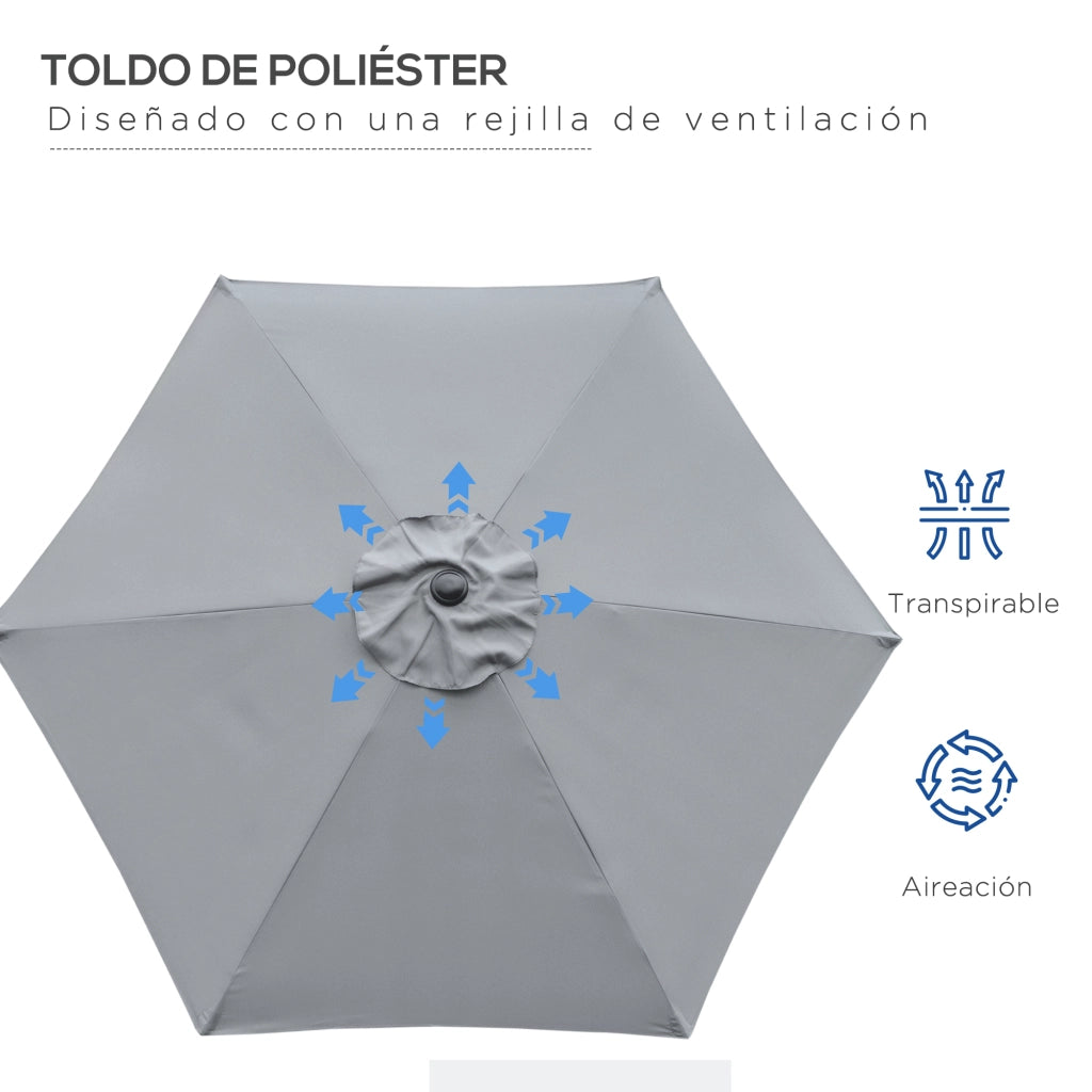 Ombrellone da Giardino ¨C zephmum ¨C Grigio ?230x216 cm