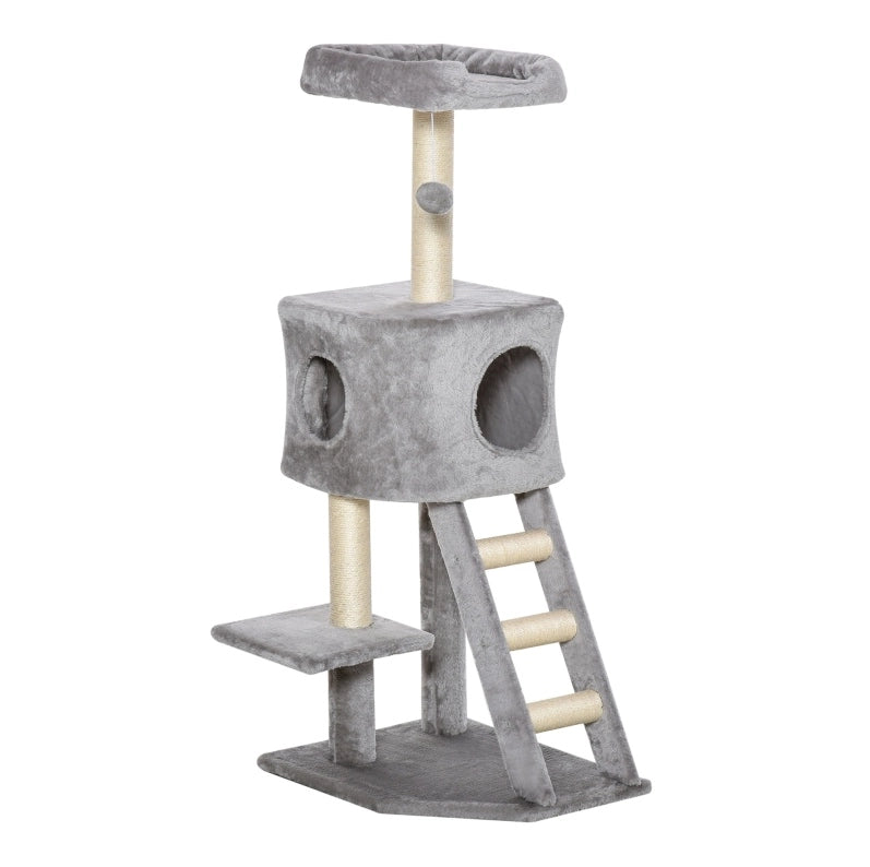 Tiragraffi multilivello per gatti 120 cm grigio chiaro