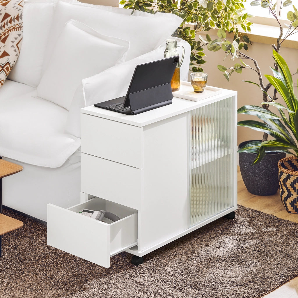 SoBuy Tavolino con ruote 75x35x61cm FBT141-W