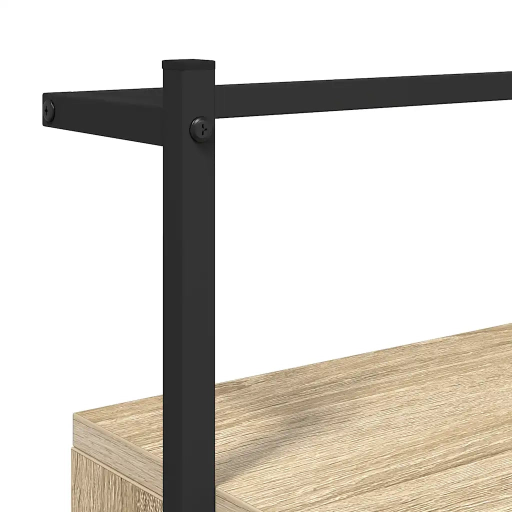 vidaXL Comodino a Muro Rovere Sonoma 35x30x51 cm Legno Multistrato