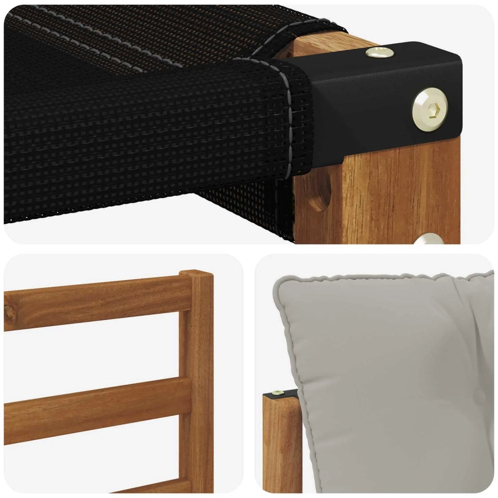 Set di divani da esterno-Sofa da giardino Legno di Acacia Massello e Textilene 585445