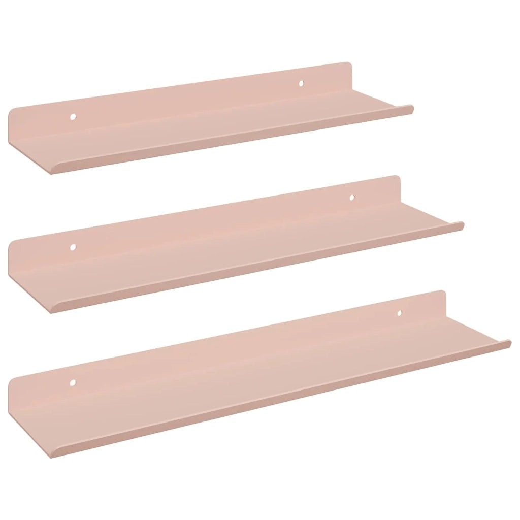Mensola sospesa 3 pcs Rosa 40 x 9 x 2,5 cm Acciaio 8003931