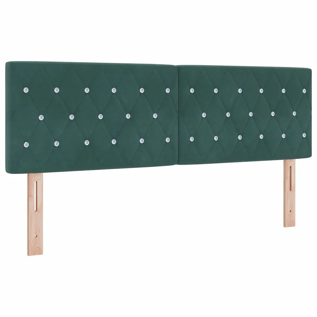 Letto a molle con testiera Verde Scuro 200 x 140 cm Velluto 3341417