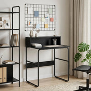 Scrivania con Spazio di Archiviazione Rovere Nero 8008014