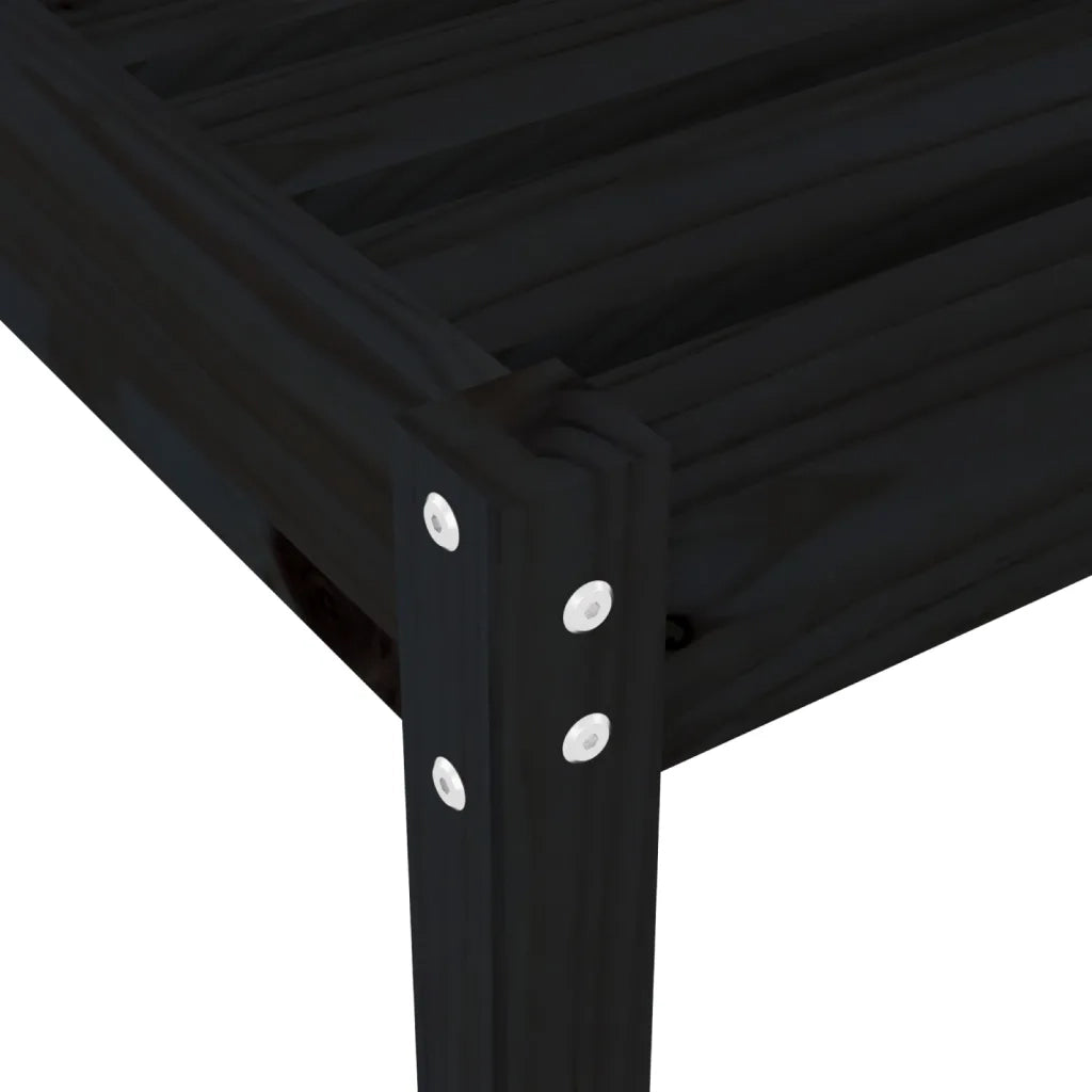 Lettini Prendisole 2pz Neri 199,5x60x74 cm Legno Massello Pino 825074