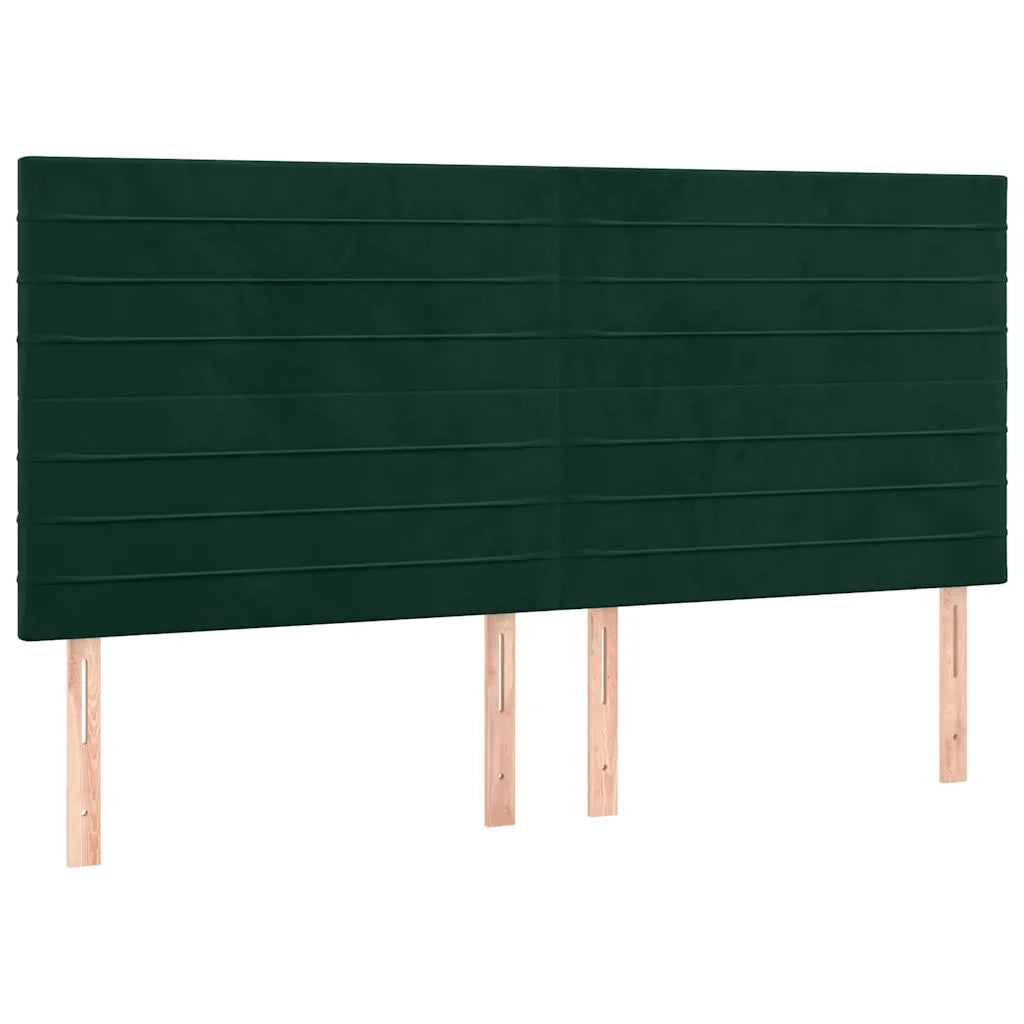 Giroletto a Molle con Materasso Verde Scuro 160x200 cm Velluto