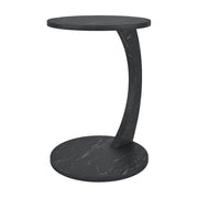 Tavolino rotondo con rotelle MDF 56 x 38 cm nero 03_0008667