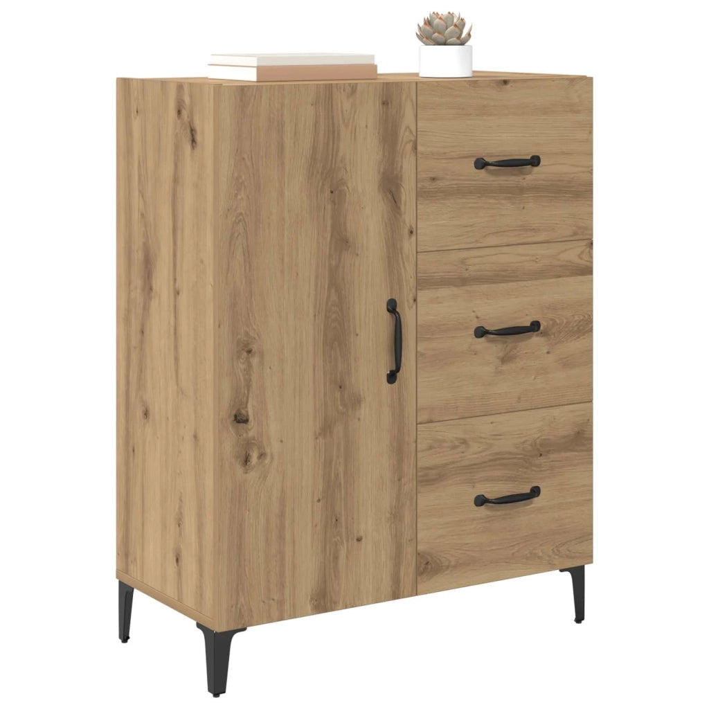 Credenza | Madia | Buffet da pranzo | Armadio da pranzo Rovere artigianale 69,5 x 34 x 90 cm Legno multistrato