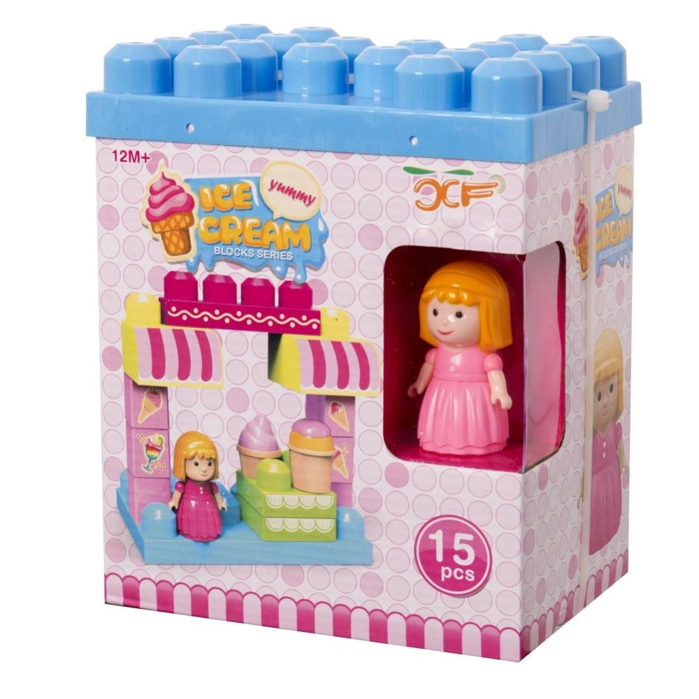 Trade Shop - Costruzioni Giocattolo Per Bambini Gelateria 14pz Con Personaggio E Accesssori -