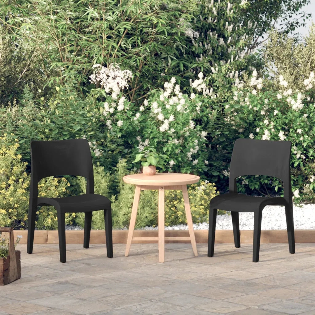 Sedie da Giardino 2 pz in Polipropilene Antracitecod mxl 130418
