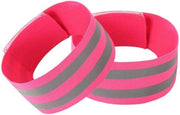 Pacco di 2 Banderine Riflettenti a Doppia Faccia Elastiche per Pantaloni da Ciclismo con Bracciale Riflettente per Escursioni in Bicicletta, Jogging, Camminata, Equitazione, Corsa