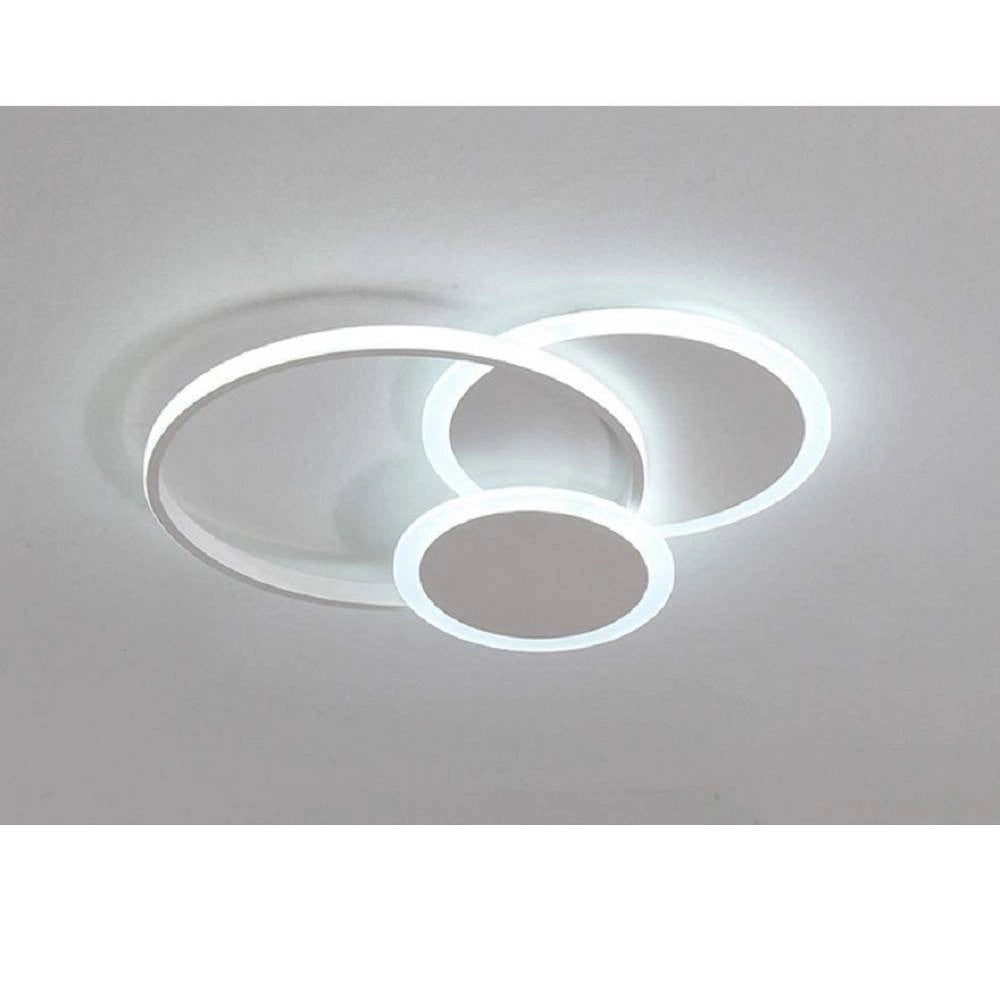 Trade Shop - Plafoniera Led Design Moderno 3 Cerchi 37 Watt Luce Fredda Naturale Calda C32 -