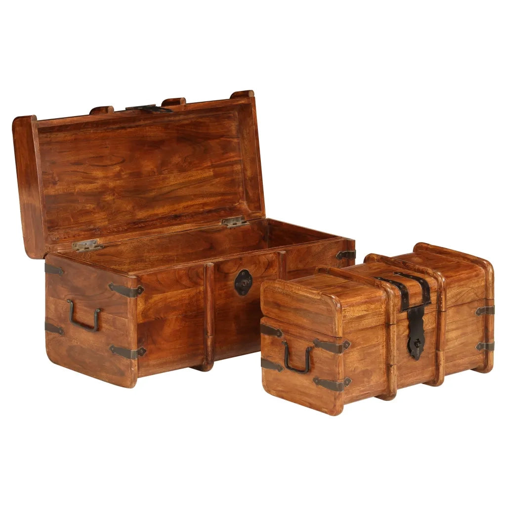 Set Forzieri 2 pz in Legno Massello di Acacia e Finitura Ambra 245656
