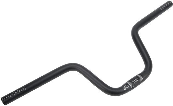 Accessori per bicicletta - Manubrio Integrale a Forma - Lega di Alluminio - Nero - 25,4 mm di Diametro - Comfortevole e Stabile