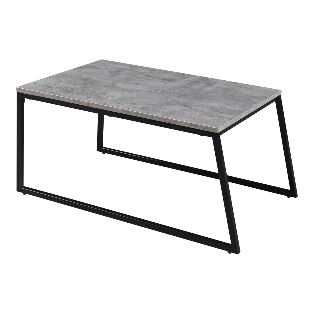 Set Hyllestad 2 Tavolini Sovrapponibili - Effetto Cemento / Nero [en.casa]