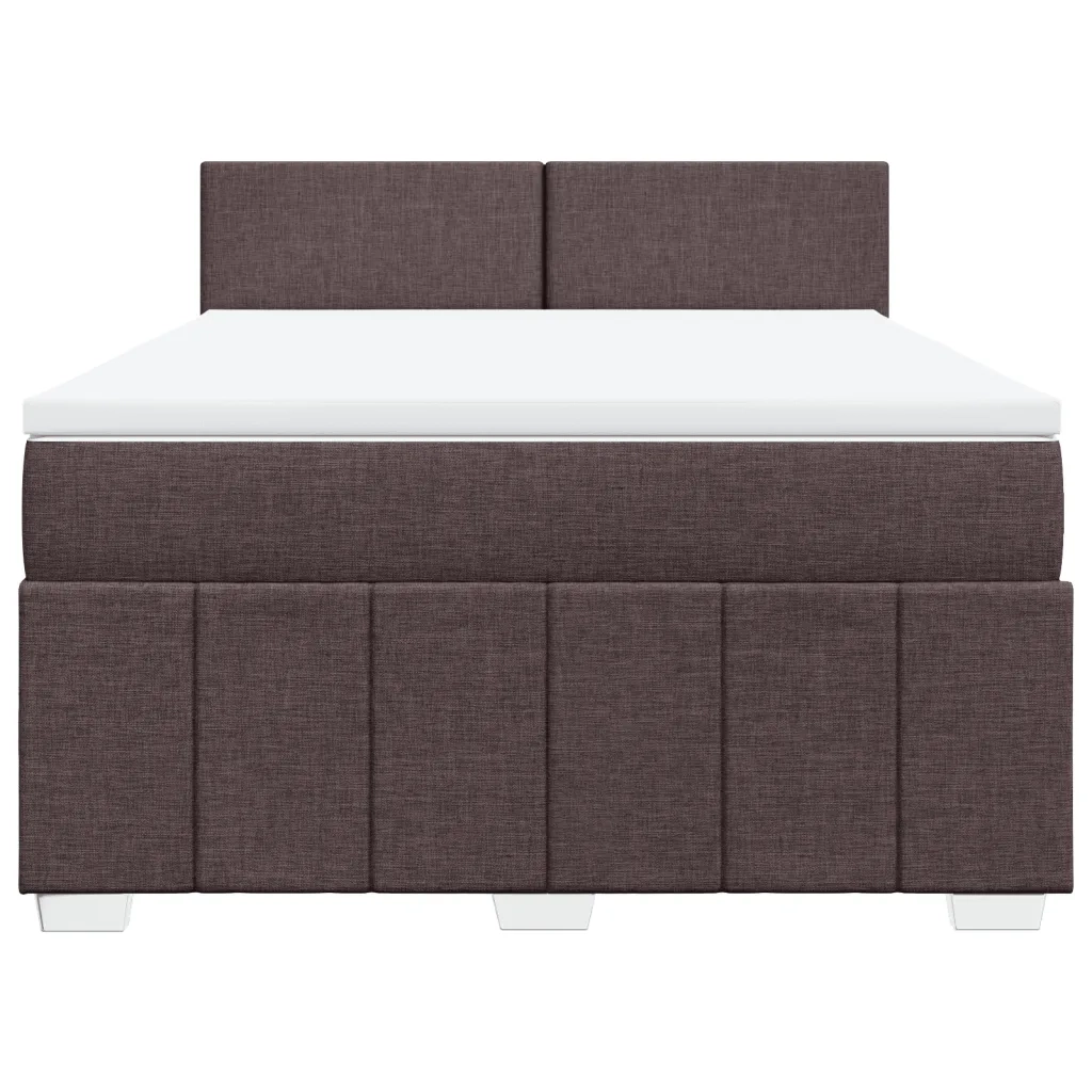 Giroletto a Molle con Materasso Marrone Scuro 160x200cm Tessuto 3289415